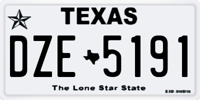 TX license plate DZE5191
