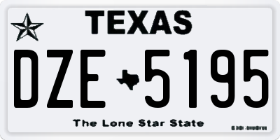 TX license plate DZE5195