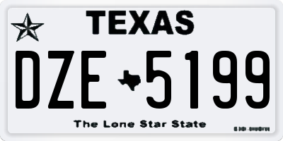 TX license plate DZE5199