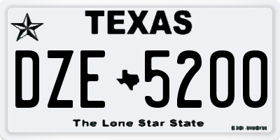TX license plate DZE5200