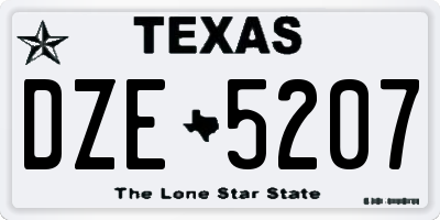 TX license plate DZE5207