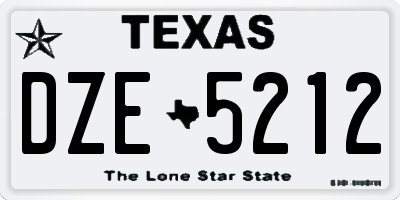 TX license plate DZE5212