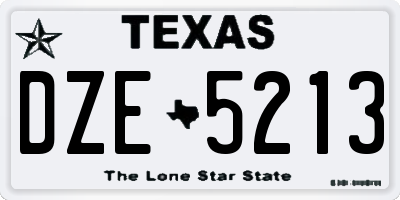 TX license plate DZE5213