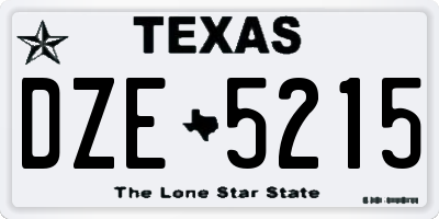 TX license plate DZE5215