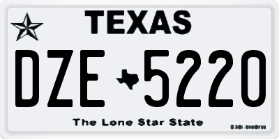 TX license plate DZE5220