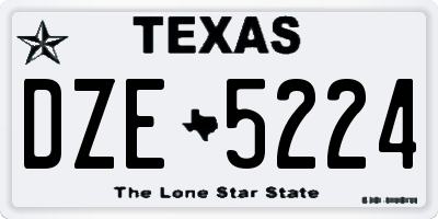 TX license plate DZE5224