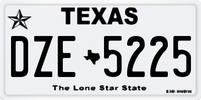 TX license plate DZE5225