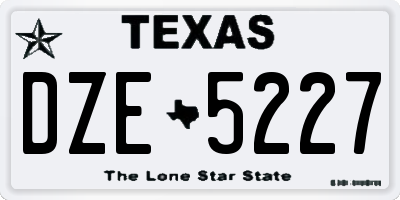 TX license plate DZE5227