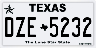 TX license plate DZE5232