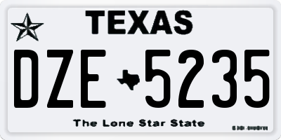 TX license plate DZE5235