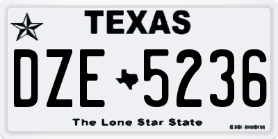 TX license plate DZE5236