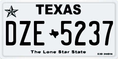 TX license plate DZE5237