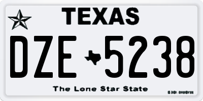 TX license plate DZE5238
