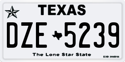 TX license plate DZE5239