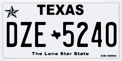 TX license plate DZE5240