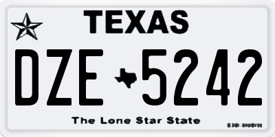 TX license plate DZE5242