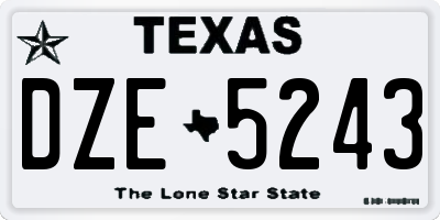 TX license plate DZE5243