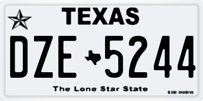 TX license plate DZE5244
