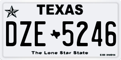 TX license plate DZE5246