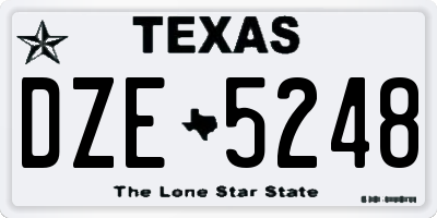 TX license plate DZE5248