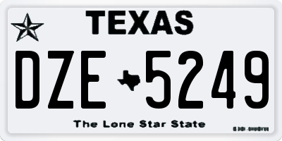 TX license plate DZE5249