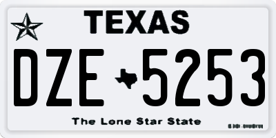 TX license plate DZE5253