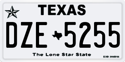 TX license plate DZE5255