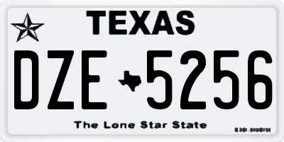 TX license plate DZE5256