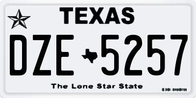 TX license plate DZE5257