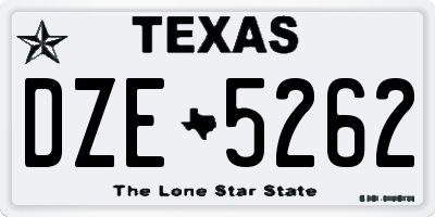 TX license plate DZE5262
