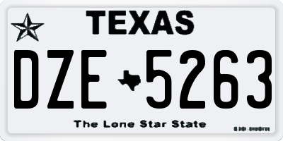 TX license plate DZE5263