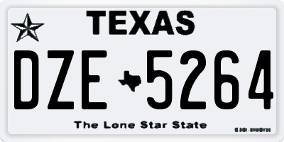 TX license plate DZE5264