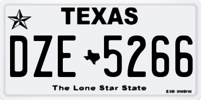 TX license plate DZE5266