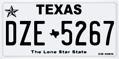 TX license plate DZE5267