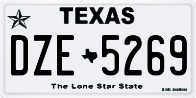 TX license plate DZE5269