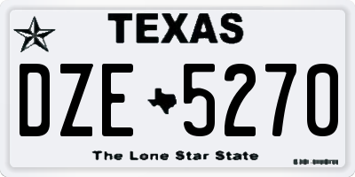 TX license plate DZE5270
