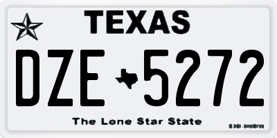 TX license plate DZE5272