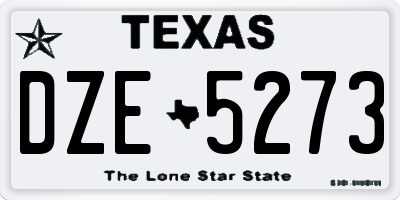 TX license plate DZE5273