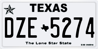TX license plate DZE5274