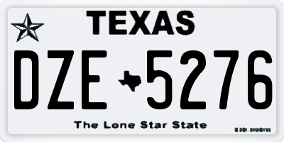 TX license plate DZE5276