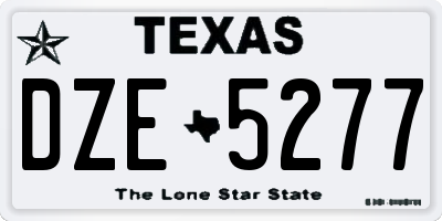 TX license plate DZE5277