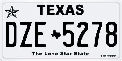 TX license plate DZE5278