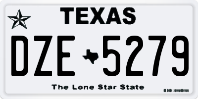 TX license plate DZE5279