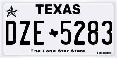 TX license plate DZE5283