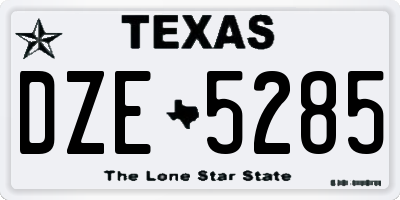 TX license plate DZE5285