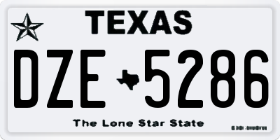 TX license plate DZE5286
