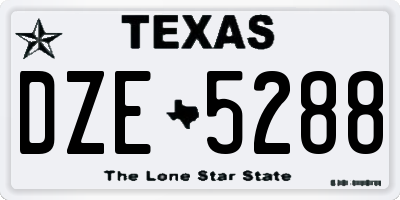 TX license plate DZE5288