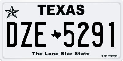 TX license plate DZE5291