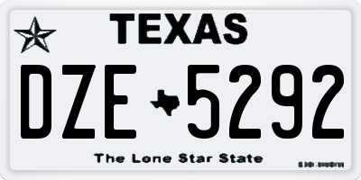 TX license plate DZE5292