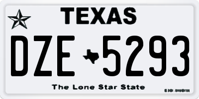 TX license plate DZE5293